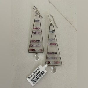 One of a kind Multi-Colored Spinal Wire Earrings